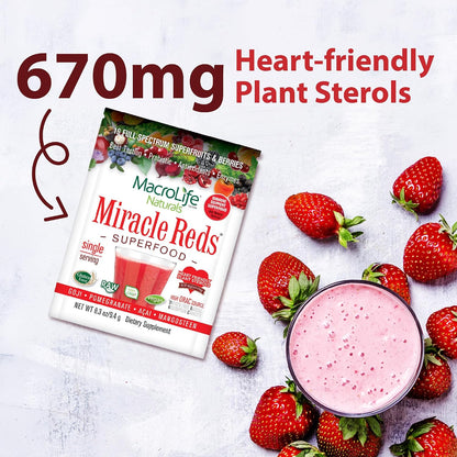 MacroLife Naturals Miracle Reds Superfood Powder - 12 Sachets – Image 6