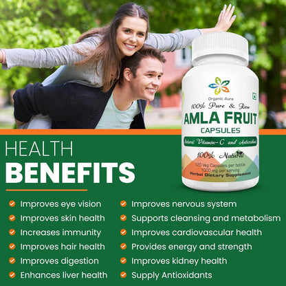 AMLA Capsules – 1000mg per Serving, 120 Vegetable Capsules – Raw Wholefood Superfood