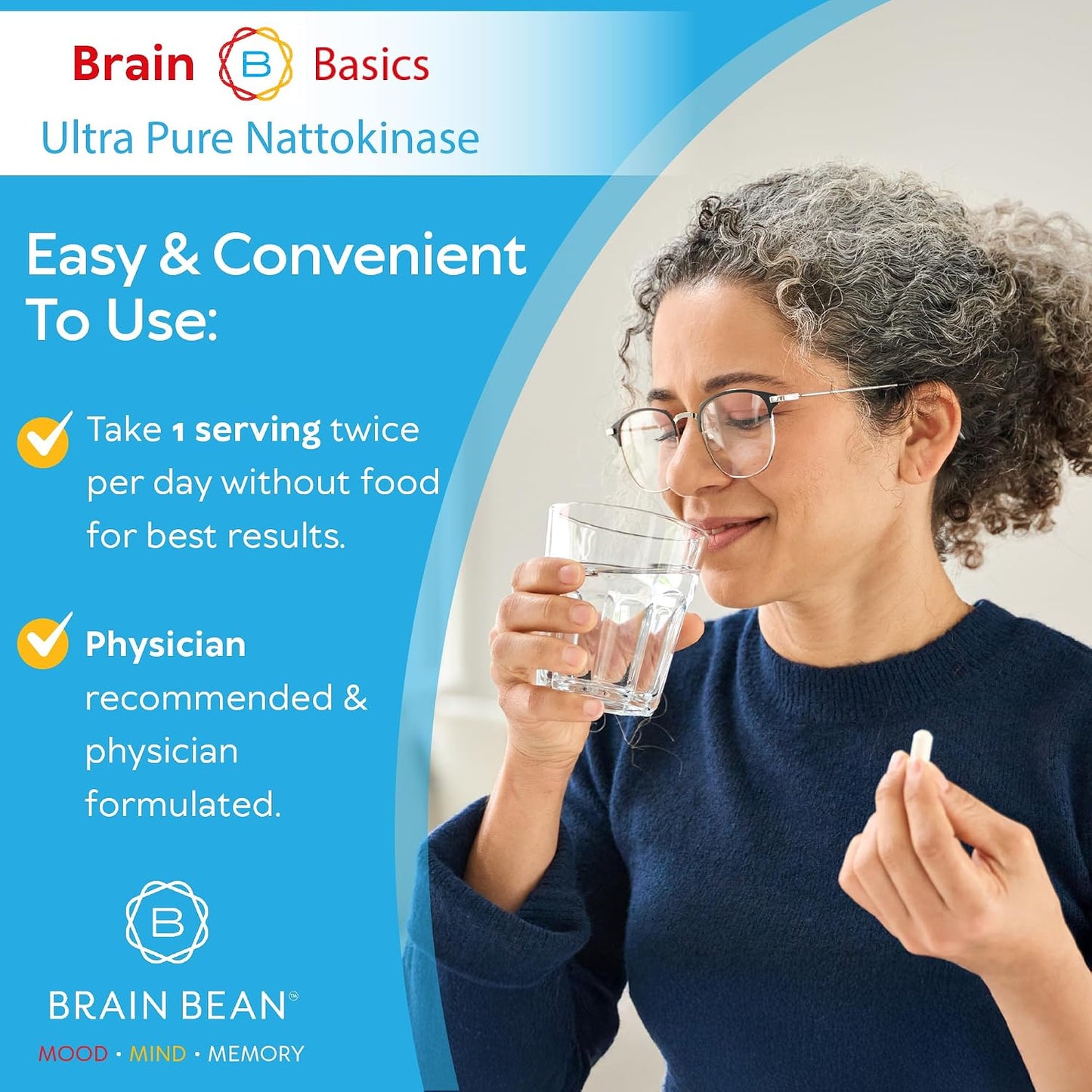 Brain Basic Ultra-Pure Nattokinase 5000 FU – 120 Capsules – Natural Circulation Support with Highest Potency Available – Non-GMO, Vegan, Gluten-free - görsel 6