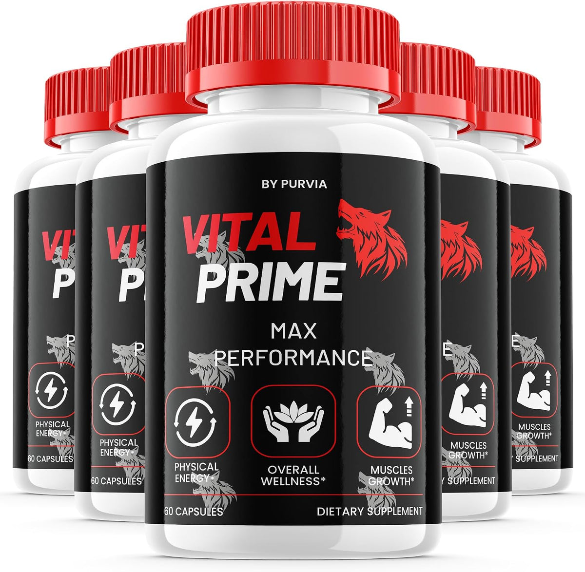 (5 Pack) Vital Prime Pills - Vital Prime Original Food Supplement, Vital Prime Advanced Formula, VitalPrime Maximum Strength Formula - Vitalprime Complex for Overall Wellness Support, USA (300 Capsules) - görsel 1