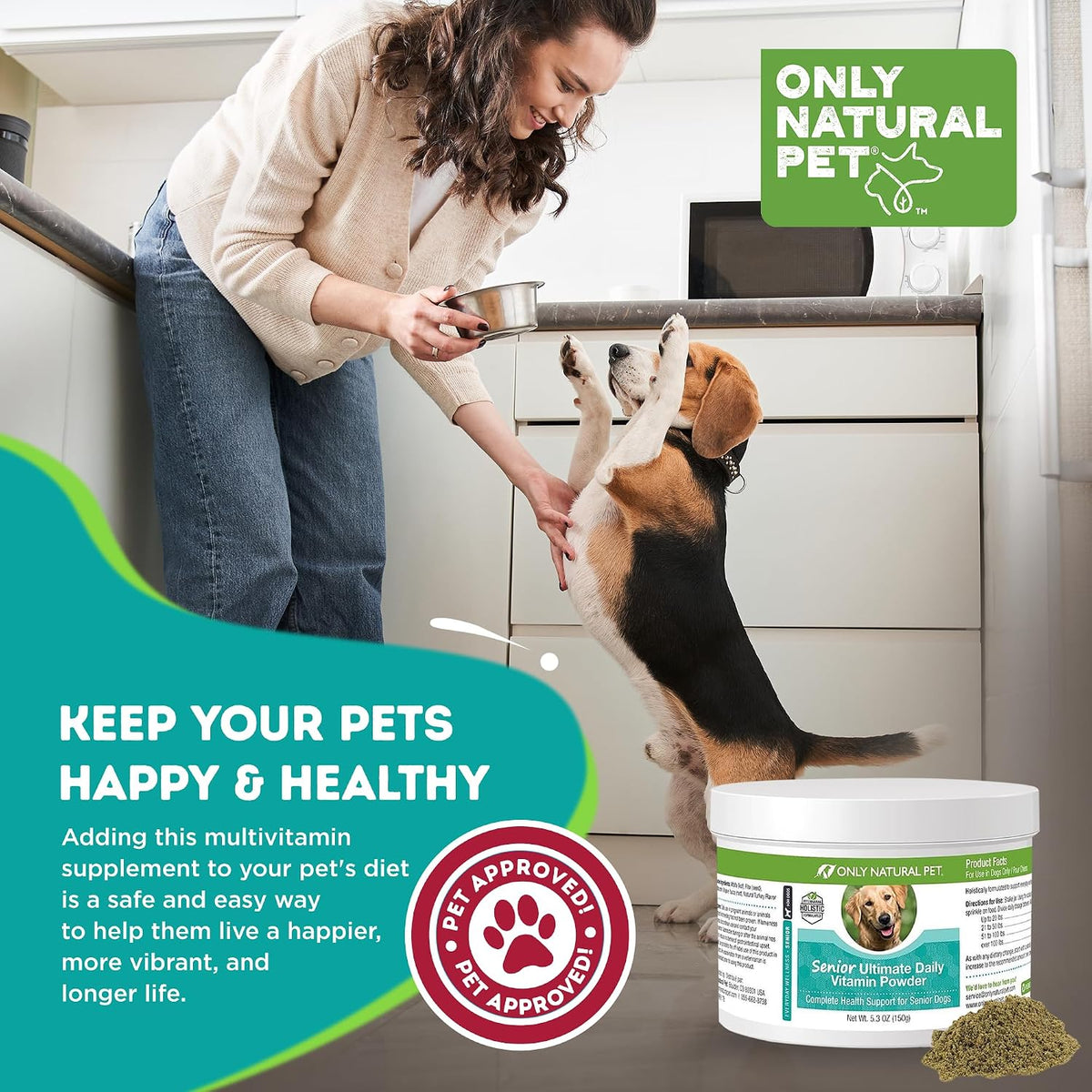 Only Natural Pet Senior Ultimate Daily Canine Vitamin Supplement - 150 g Turkey Flavour Powder - görsel 5