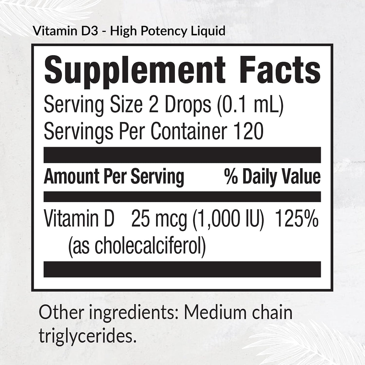 Equilife Vitamin D3: High Potency Liquid Drops, Non-GM, 0.40 fl oz (11.8 ml) - görsel 2