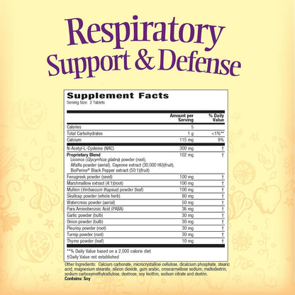 Nature's Secret Respiratory Support & Defence Tablets, 60 Tablets