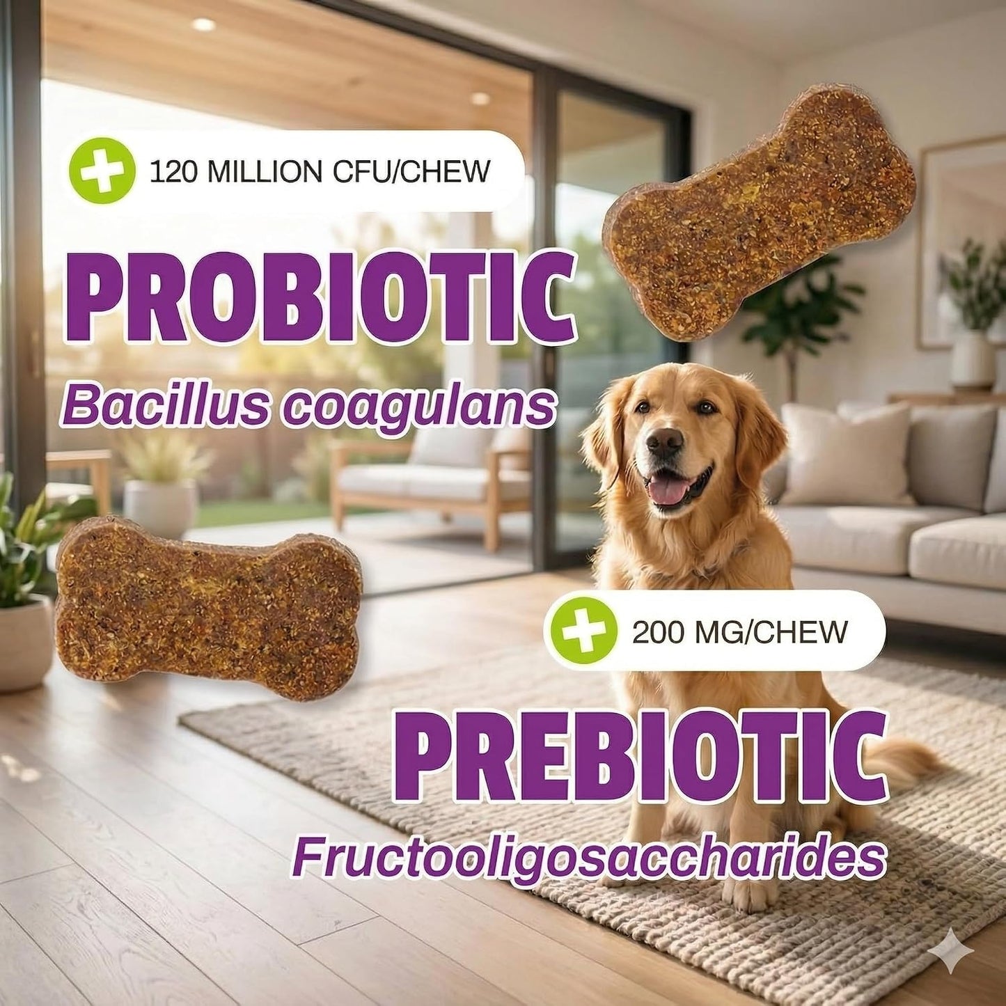 Pet Naturals Daily Probiotic Soft Chews for Dogs, Digestive and Immune Support Supplement, 1 Billion CFU per Chew, Duck Flavour, 60 Count - görsel 6