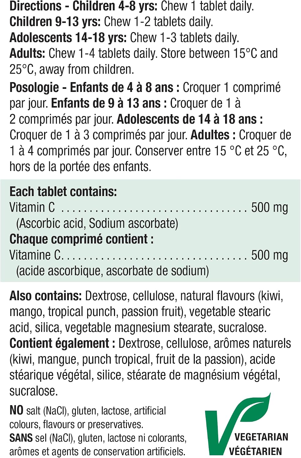 Jamieson Chewable Vitamin C 500 mg Tropical Fruit - görsel 5