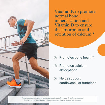 Youtheory K2D3 Gummies - Vitamin D3 & K2 Food Supplement for Bone, Heart & Immune Health - Plant-Based Ingredients - Sugar Free - Peach Flavour - 60 Gummies (60-Day Supply)
