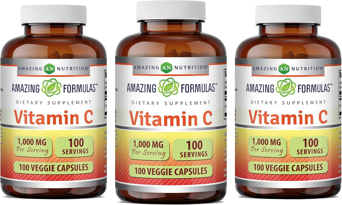 Amazing Formulae Vitamin C Supplement | 1000 mg | Veggie Capsules | Non-GMO | Gluten-Free | Made in USA (100 Count, 1 Pack) - görsel 8