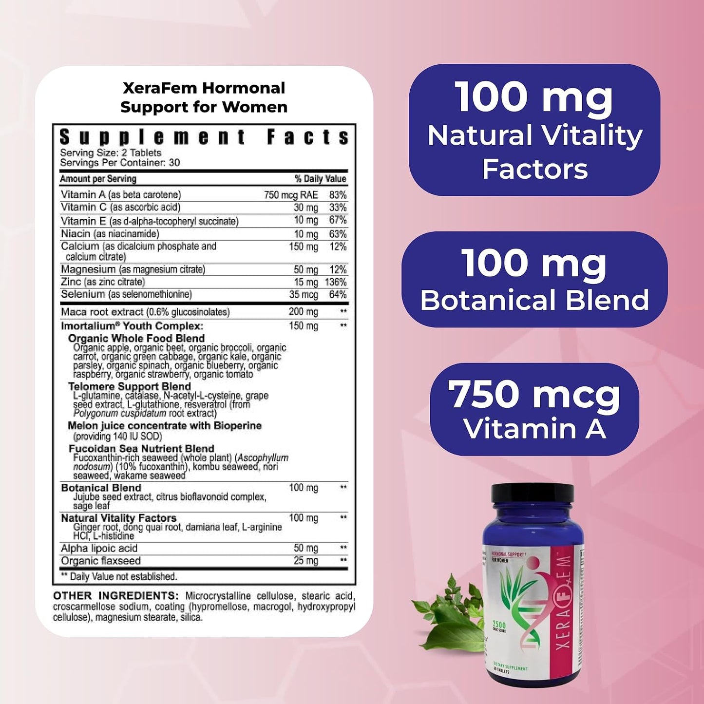 Youngevity XeraFem – Hormonal Support for Women with Vitamins, Minerals, Maca Root, and Grapeseed Extract – Supports Hormonal Balance and Immune Health – 60 Tablets - görsel 3