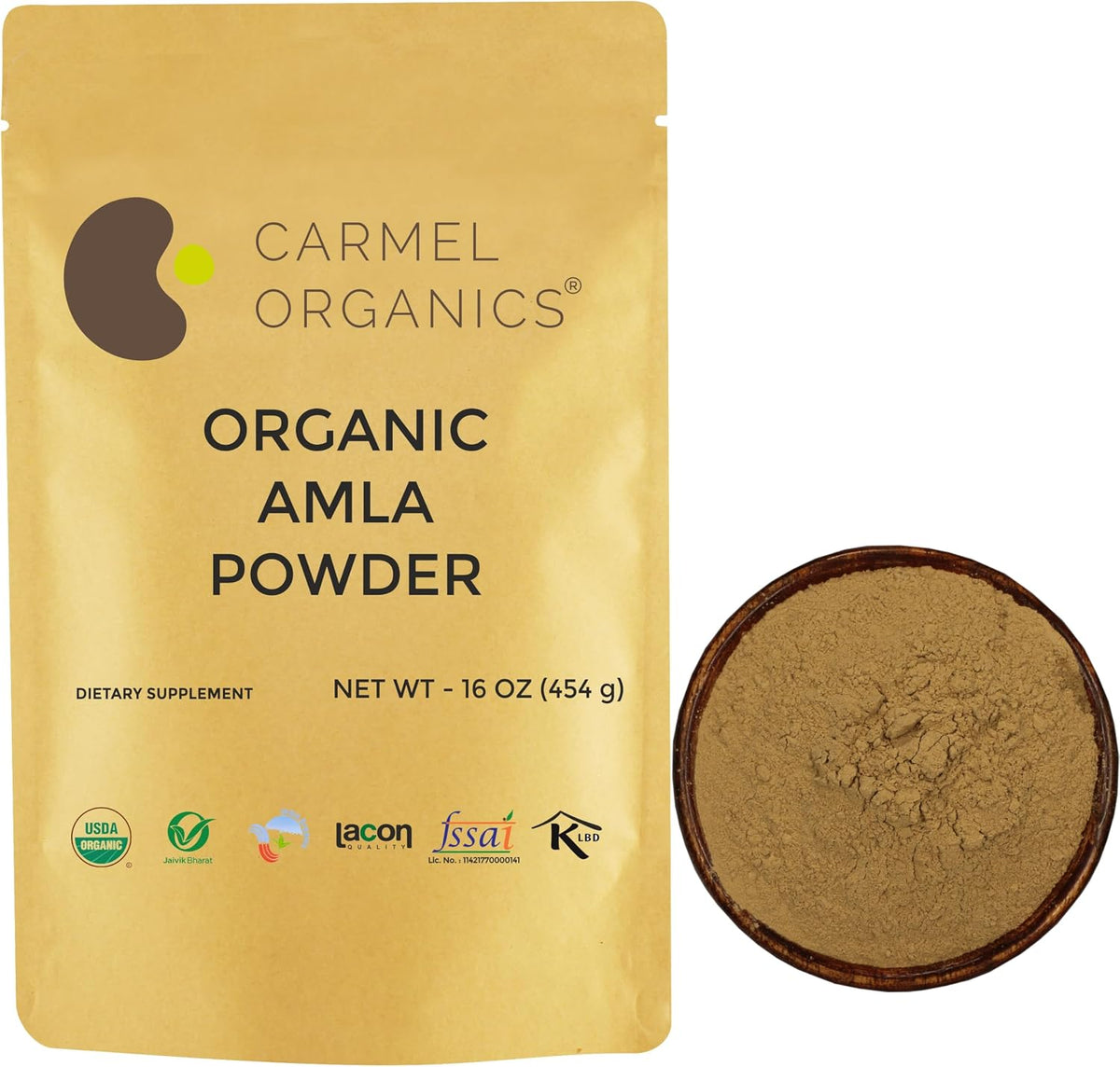CARMEL ORGANICS Amla/Amlaki (Emblica officinalis) Fruit Powder, 8 oz - görsel 8