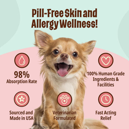 Licks Littles Skin and Allergy Supplement for Dogs – Omega-3, Turmeric, Inositol & Vitamin C – Pill-Free Gel Packets – Fish Flavour – 30 Packets