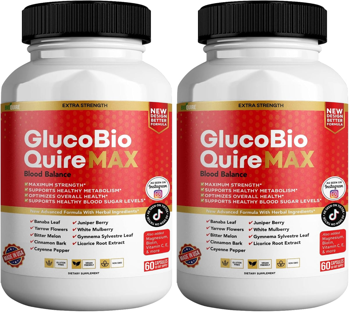 Gluco Bio Quire Max Blood Balance Ultra Food Supplement, 60 Capsules, Maximum Strength, Contributes to Normal Blood Sugar Levels, Supports Overall Health - görsel 8