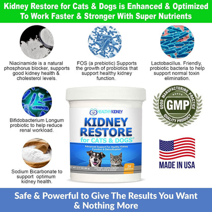 Kidney Restore for Cats & Dogs – Unflavoured Kidney Support Supplement