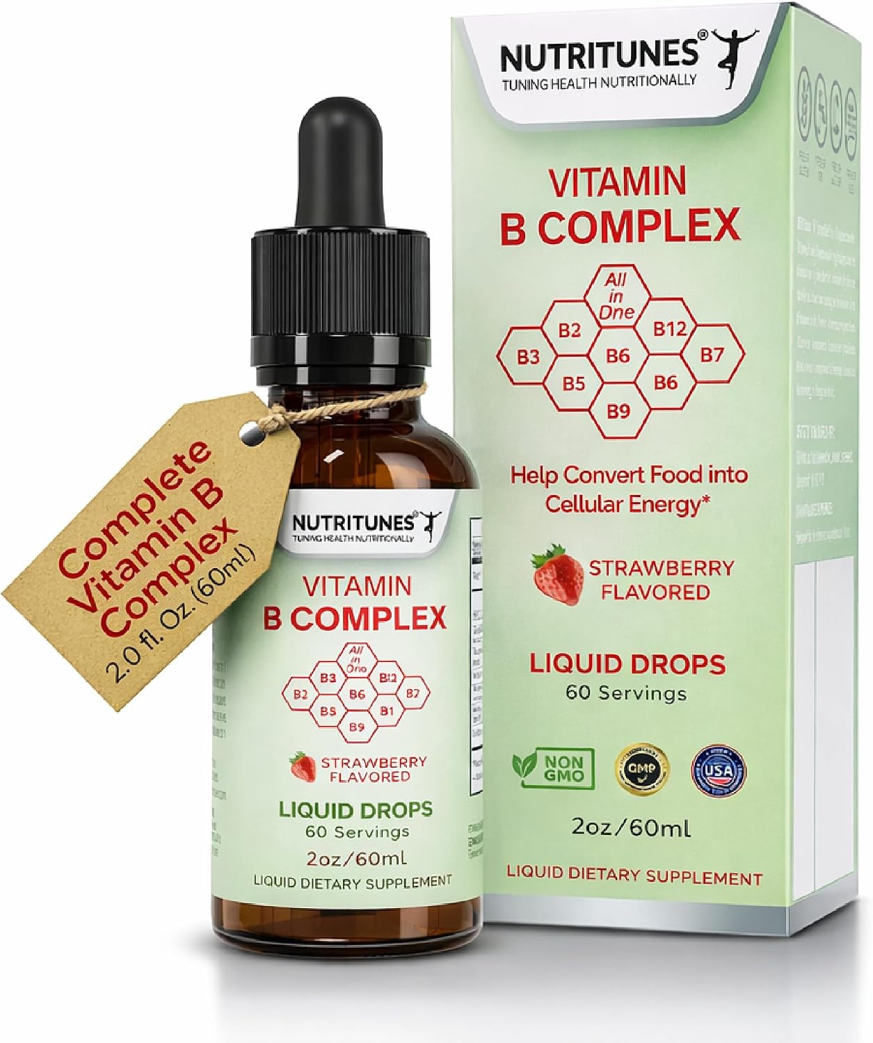 Nutritunes Vitamin B Complex Gummies - High Potency with Methyl B12, Folate, Biotin & Vitamin C - 60 Gummies - görsel 8