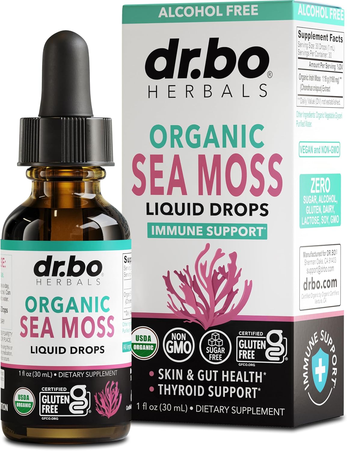 Irish Sea Moss Liquid Drops – Organic, – Extra Strength: Each serving provides 1,180 mg of organic Irish moss, – Image 1