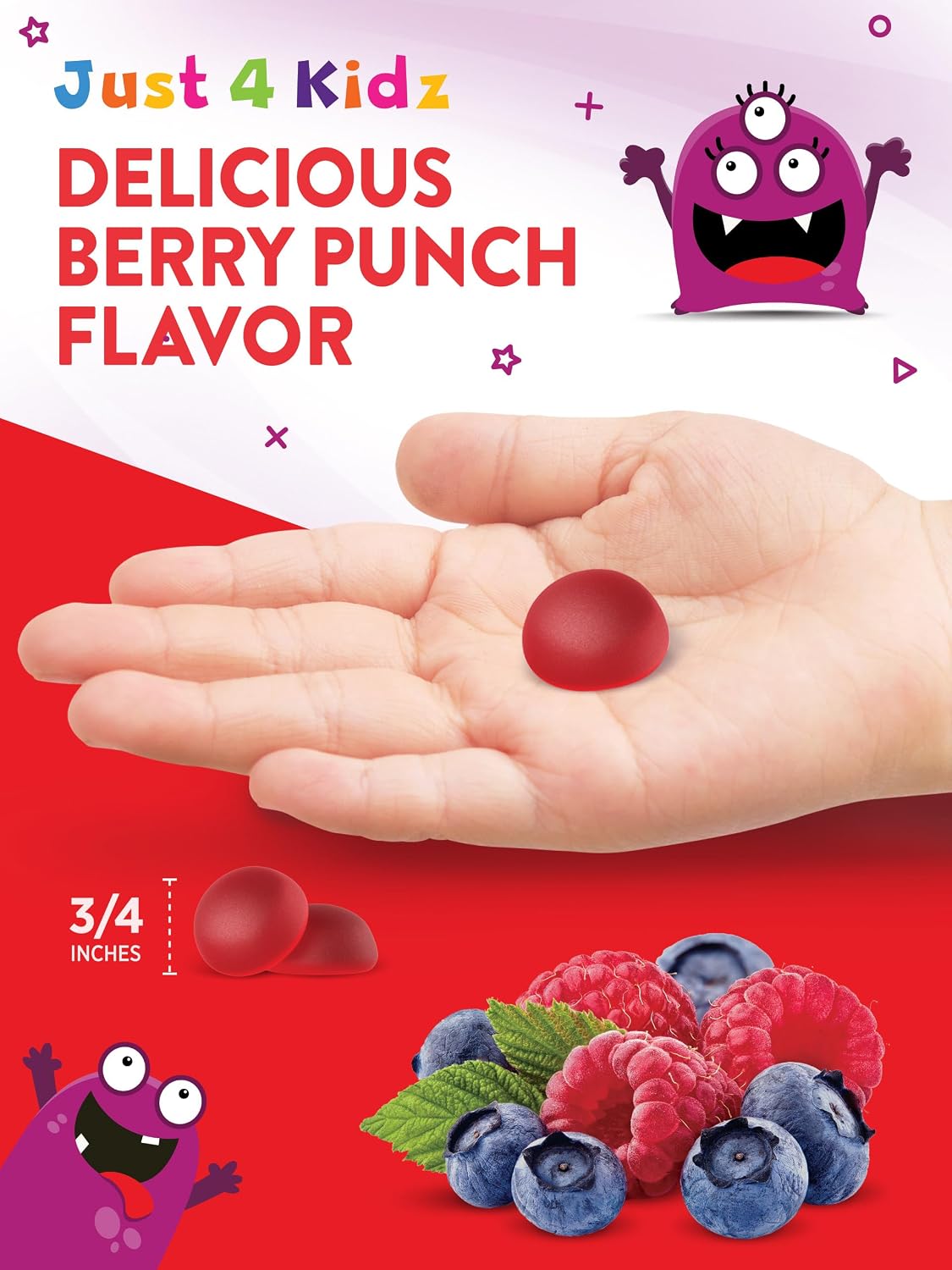 Nature's Truth Kids Multivitamin Gummies with Probiotics - 60 Gummies - Berry Punch Flavour - görsel 5