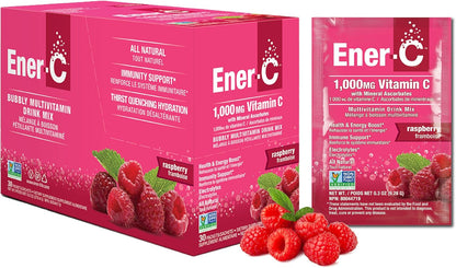 Ener-C Multivitamin Drink Mix, Electrolytes Powder - Raspberry Flavour, 30 Count