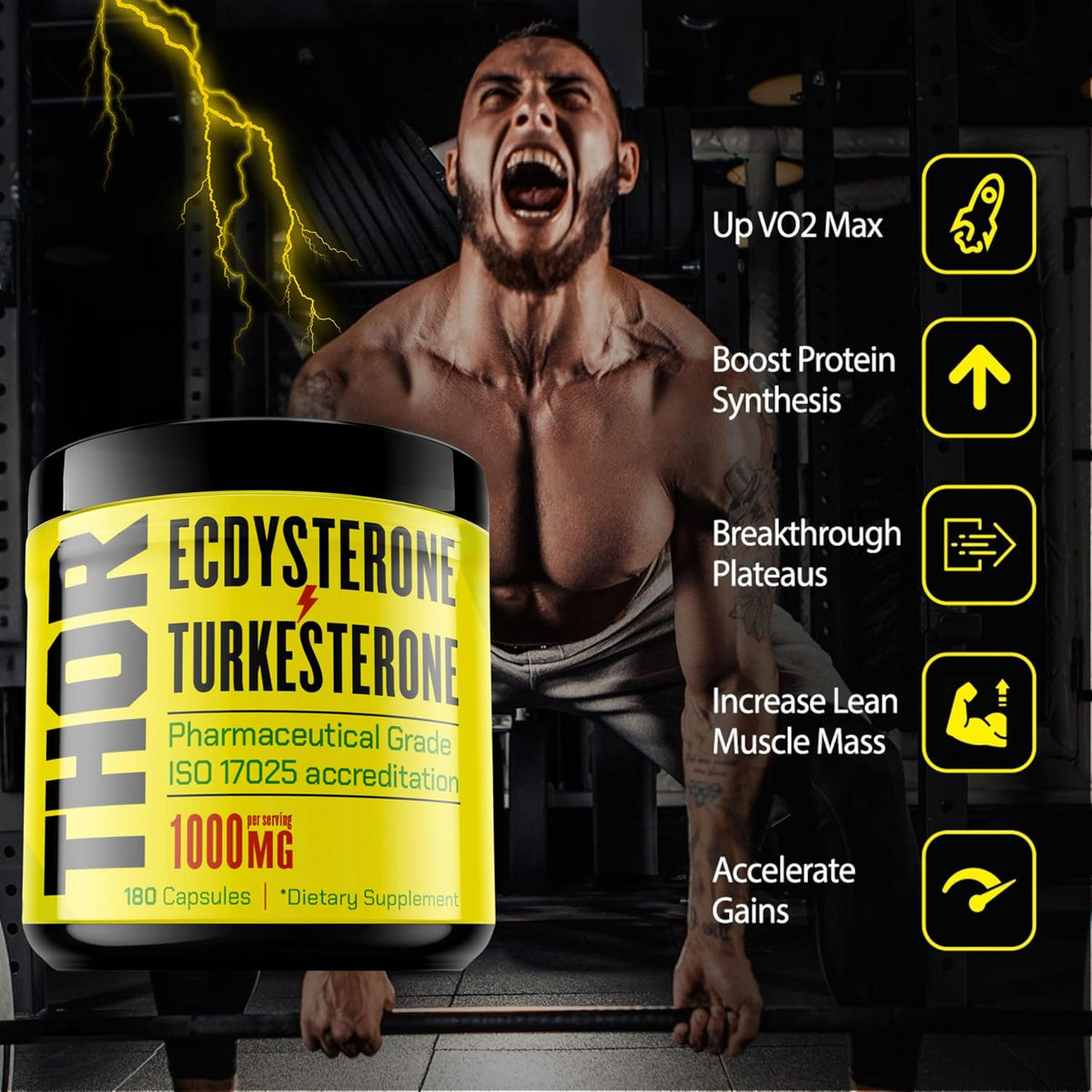Turkesterone + Ecdysterone | Anabolic Supplement (180 Capsules) – Olympic-Grade Testing - görsel 2