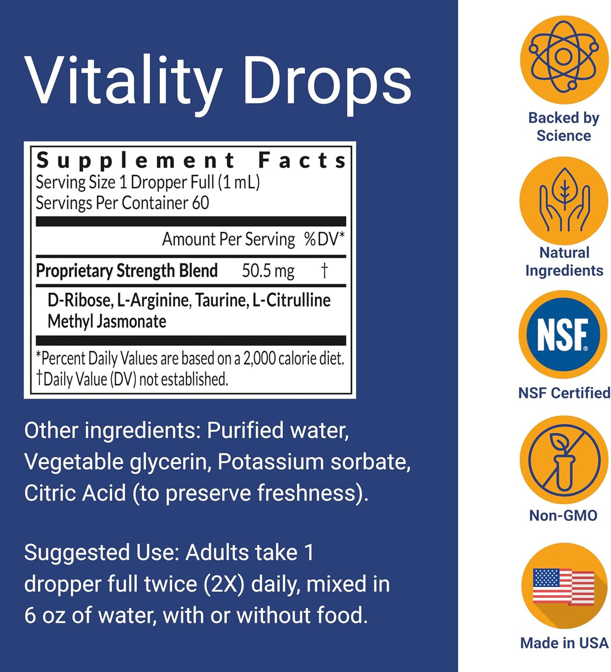 Strength24+ Vitality Drops - Bladder Control, Cellular Health & Energy Support, 60 Servings (1 Month Supply) - görsel 6