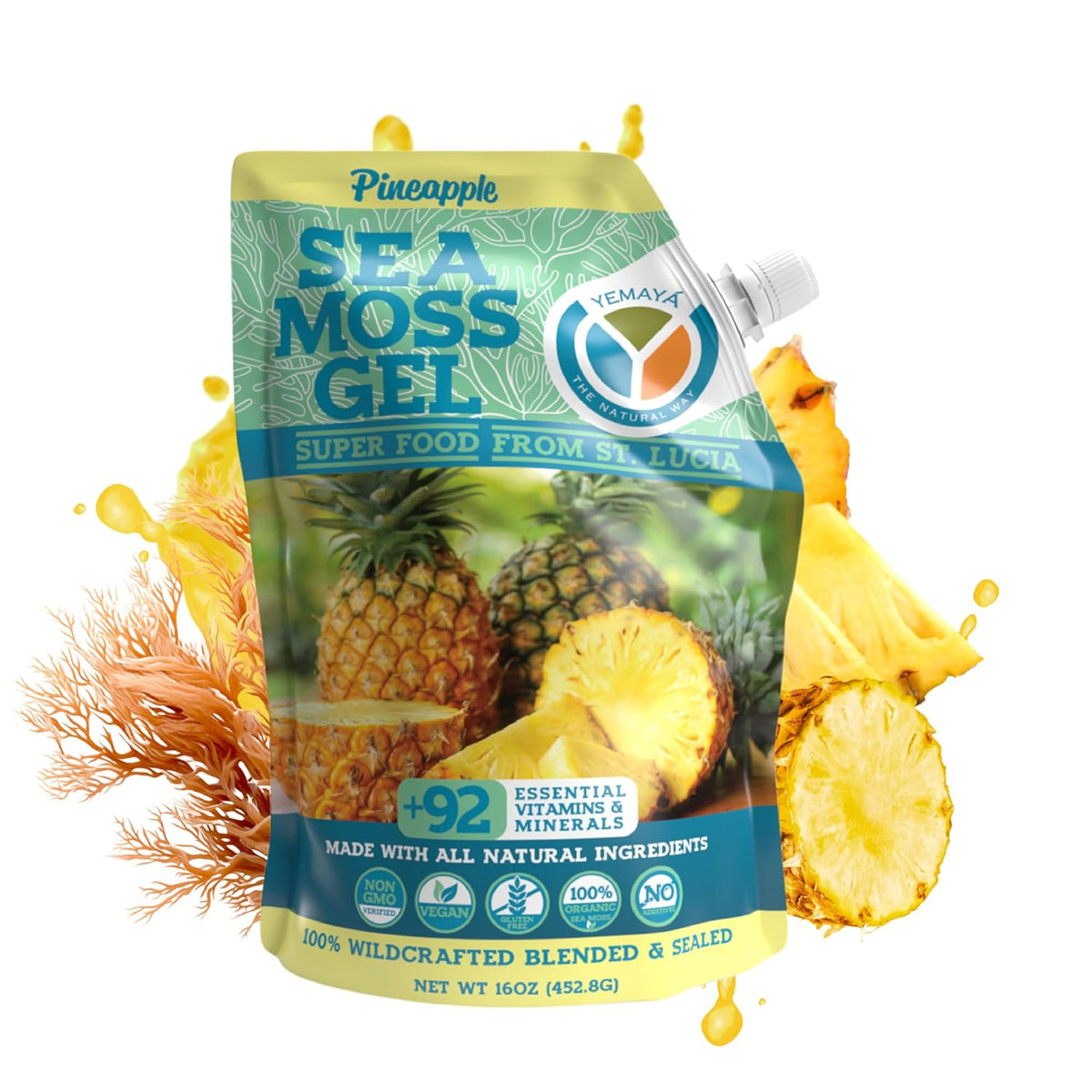 Yemayá Organic Sea Moss Gel Mango - Wildcrafted Seamoss Supplement, 16 oz - görsel 10