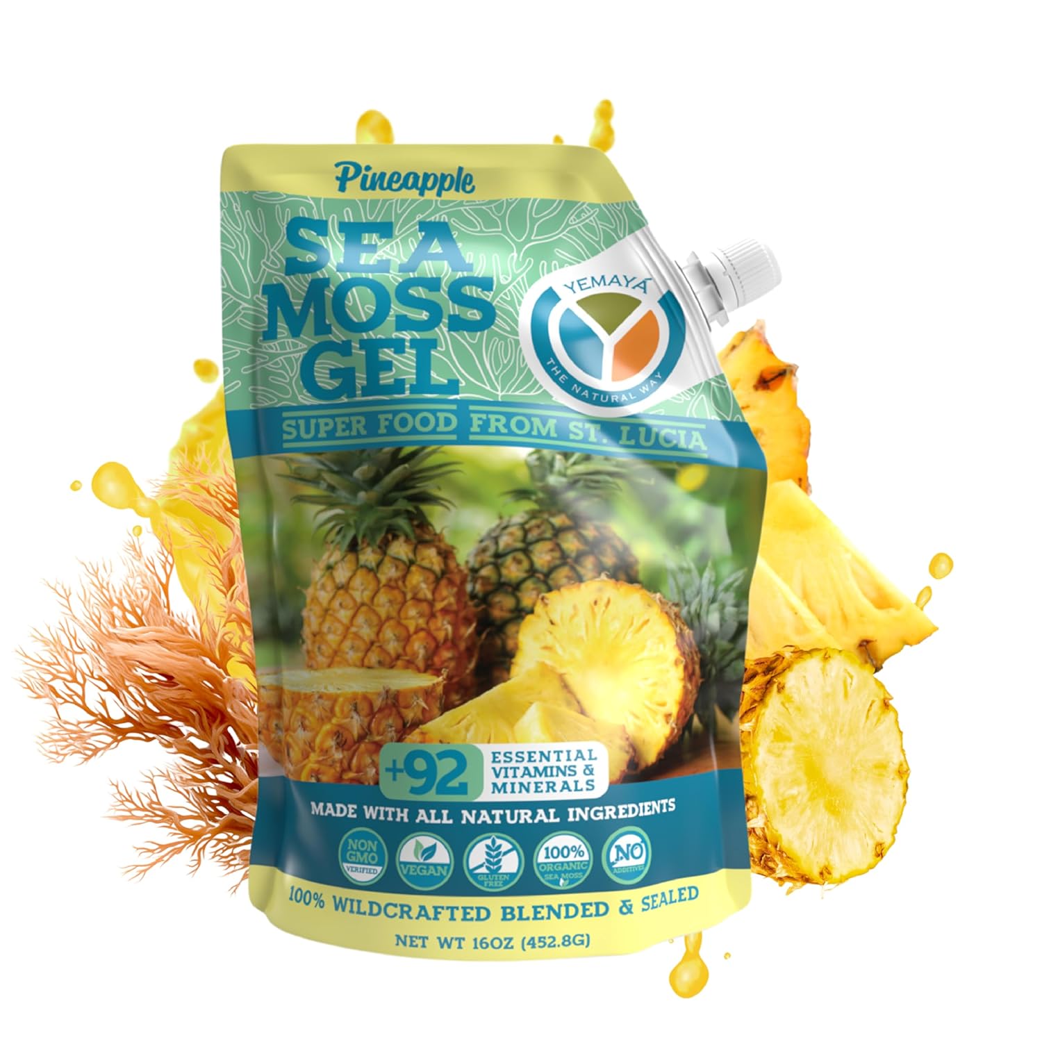 Yemayá Organic Sea Moss Gel - Wildcrafted, Raw, with Real Fruit - 473 ml - görsel 10
