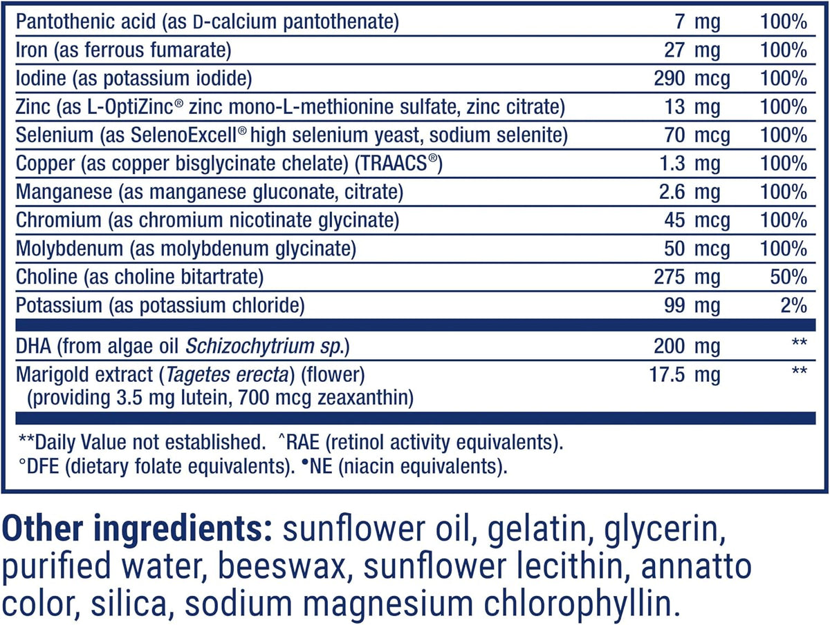 Life Extension Prenatal Advantage - Women's Multivitamin with Bioactive Folate, Choline, DHA, and Essential Nutrients - 120 Softgels - görsel 4