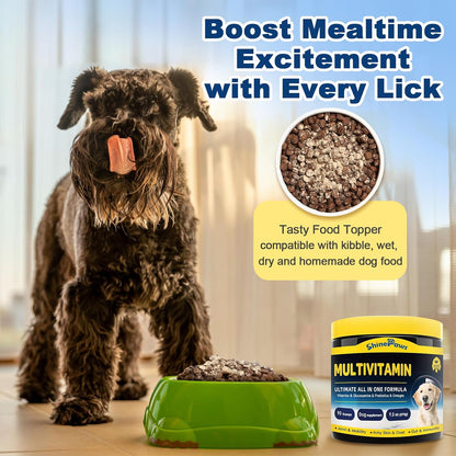 SHINEPAWS Dog Multivitamin Powder with Probiotics, Glucosamine & Omega-3