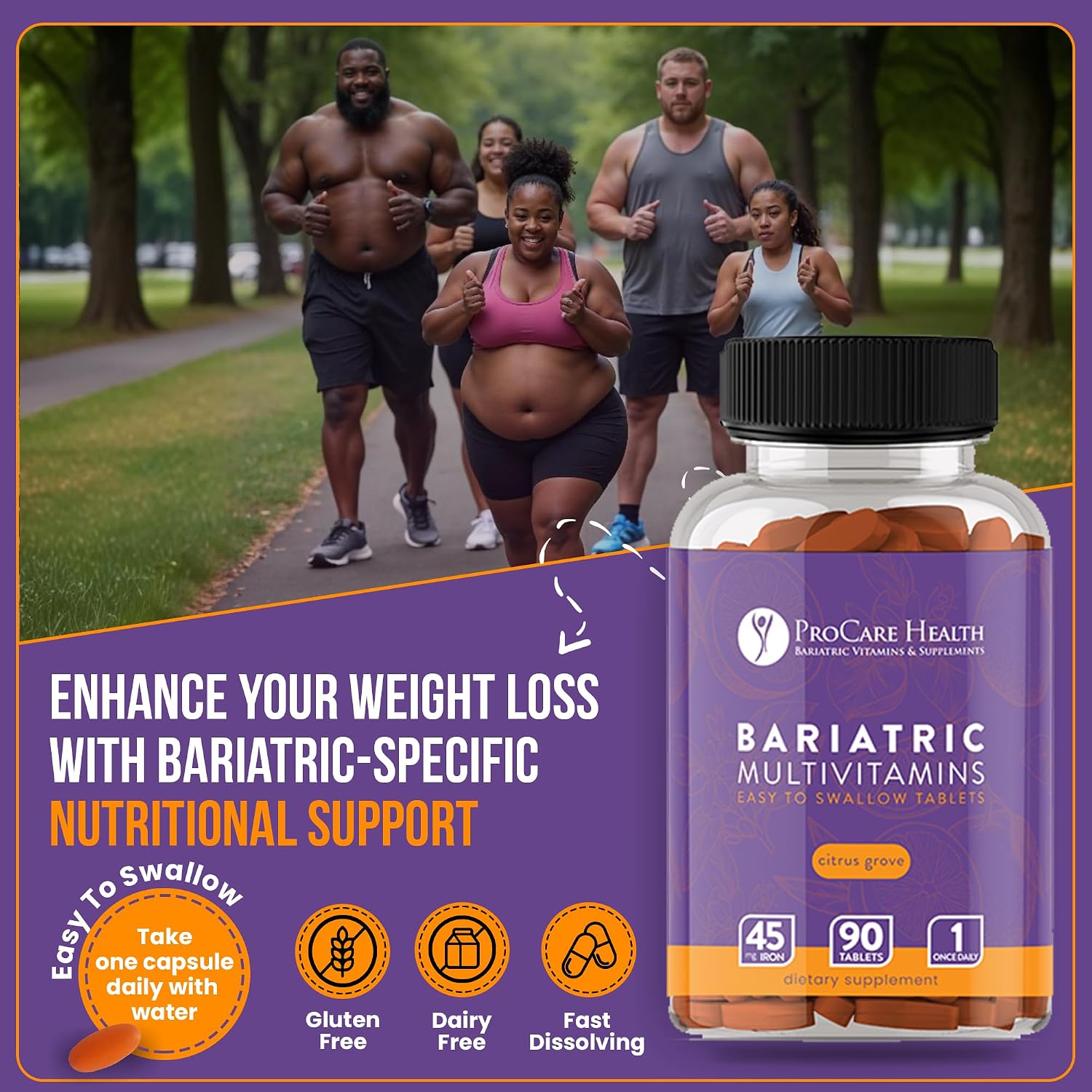 ProCare Health Bariatric Multivitamin with Iron 45mg, 90 Tablets (3-Month Supply) - görsel 5