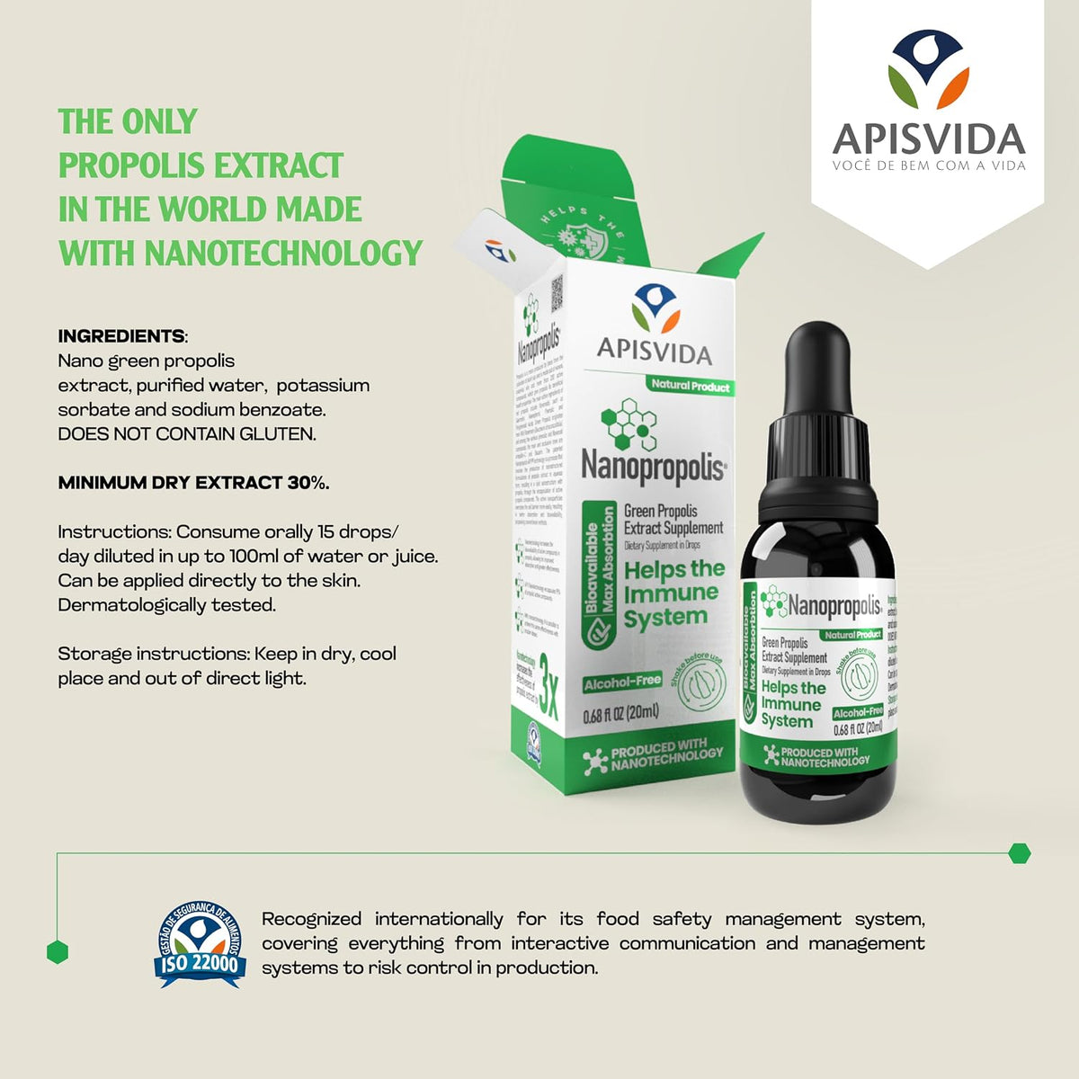 APIS VIDA Nanopropolis Red & Green Propolis Extract 20ml - görsel 5