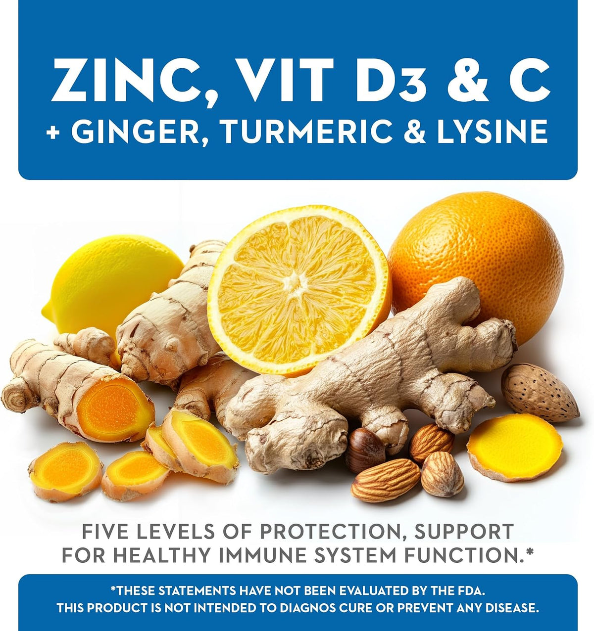 Vitaminerals Z D C - Zinc, Vitamin D3 & C Complex - 120 Vegetarian Capsules - görsel 2