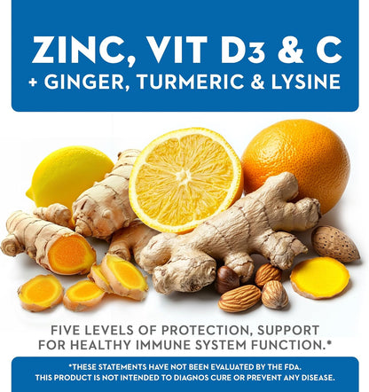 Vitaminerals Z D C - Zinc, Vitamin D3 & C Complex - 120 Vegetarian Capsules
