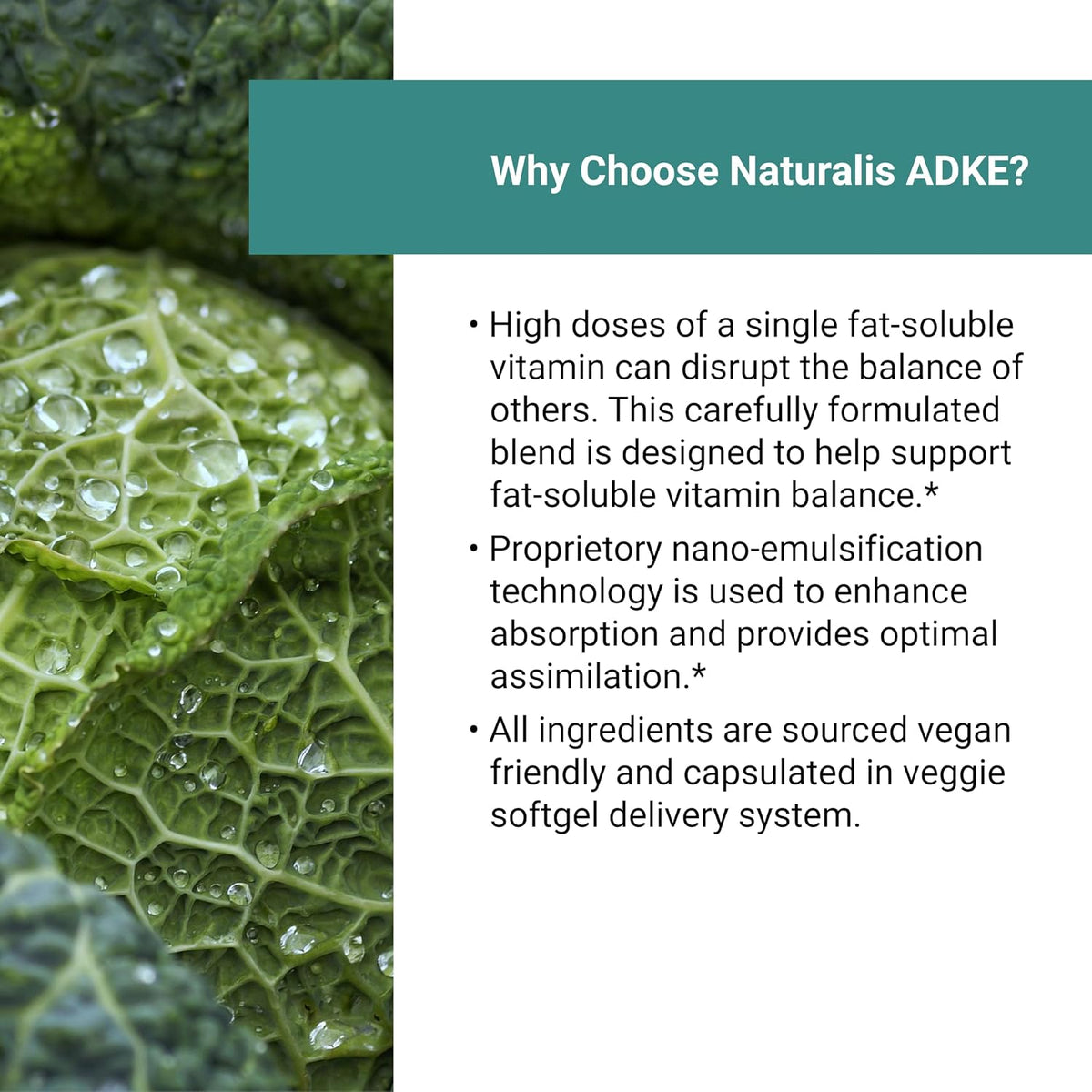 Naturalis Vegan Vitamin ADK with 50mg Tocotrienol and CoQ-10 | Nano-emulsified in EVOO | Non-GMO, Soya-Free & Vegan Society Certified | 60 Vegan Soft gel capsules - görsel 4