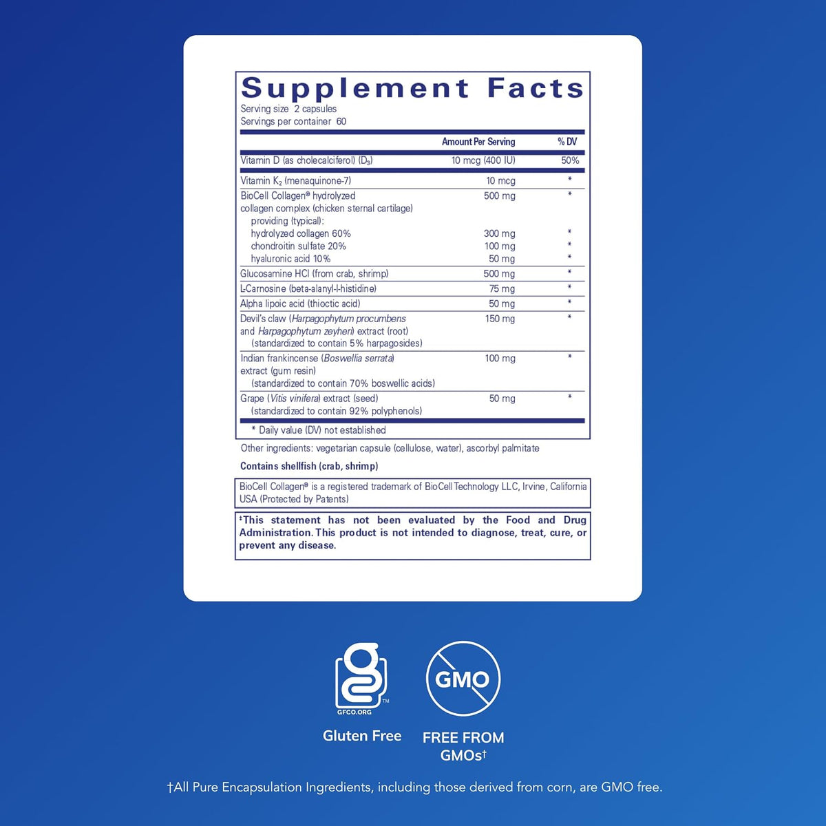 Pure Encapsulations Disc-Flex - Bone & Musculoskeletal Health Supplement - 120 Capsules - görsel 2