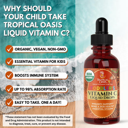Tropical Oasis USDA Organic Toddler Vitamin C Drops - Banana Flavour