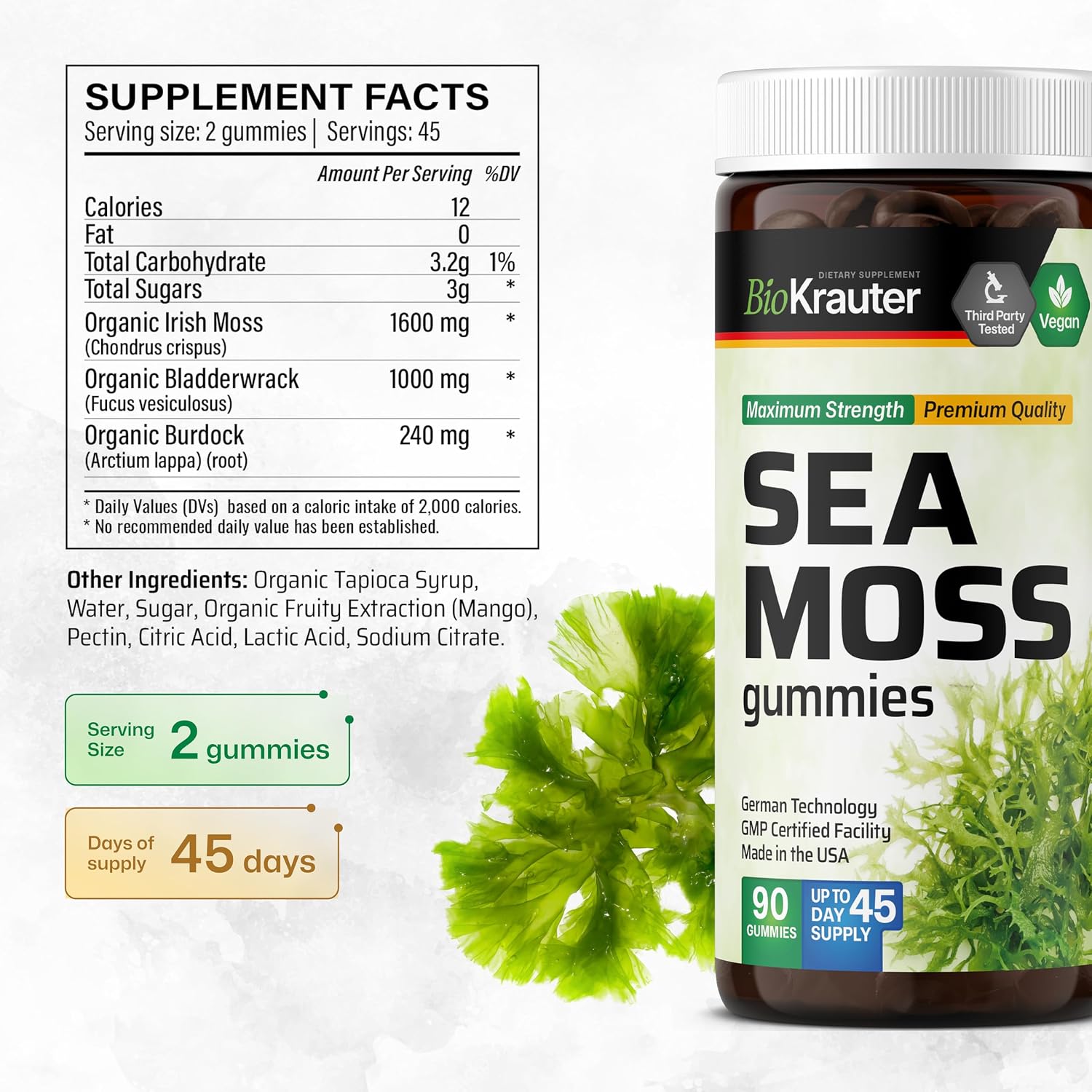 BIO KRAUTER 3-in-1 Sea Moss Gummies for Thyroid Support - görsel 3