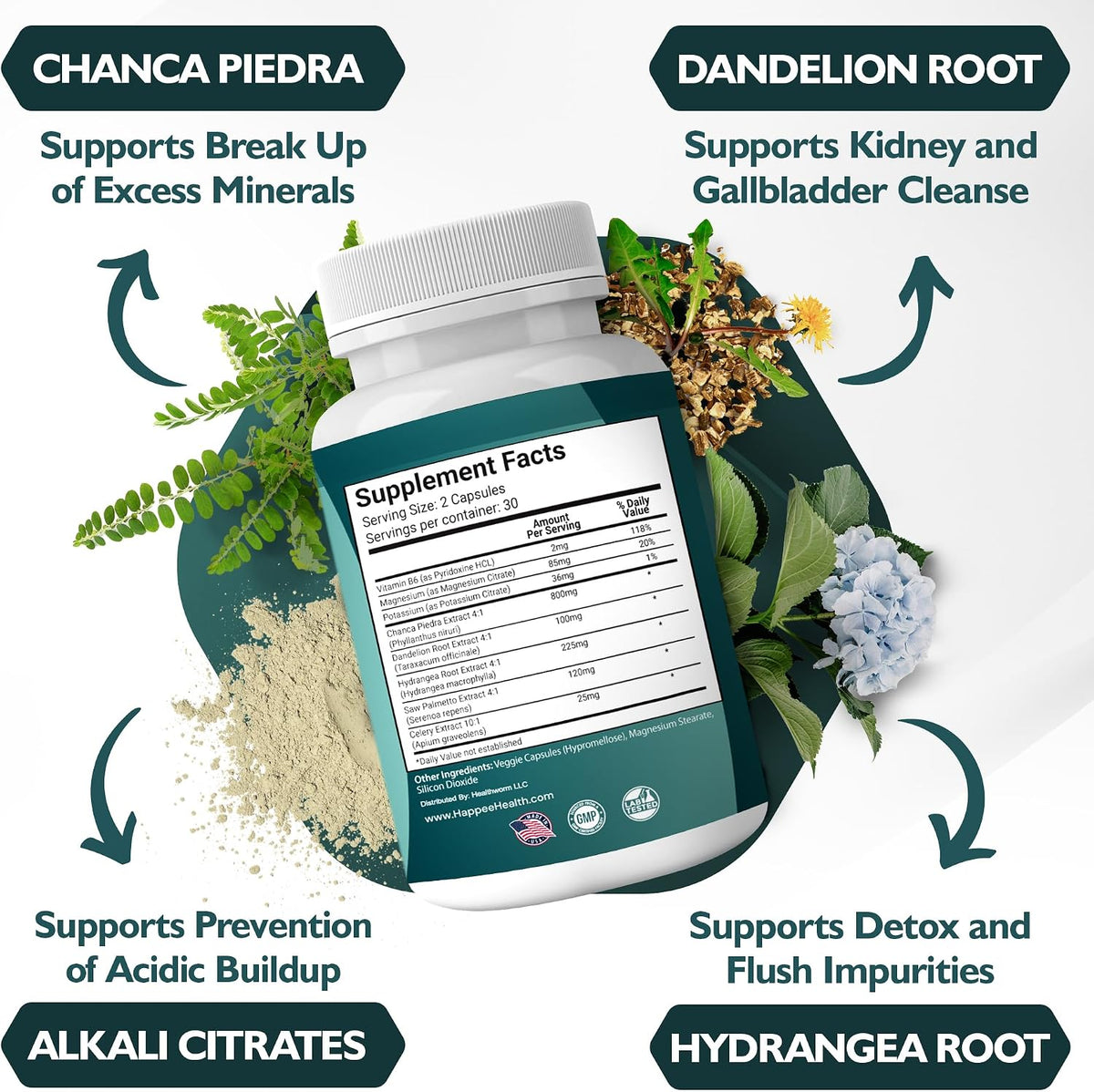 Happee Chanca Piedra Stone Breaker – Kidney & Gallbladder Support – 60 Capsules - görsel 4