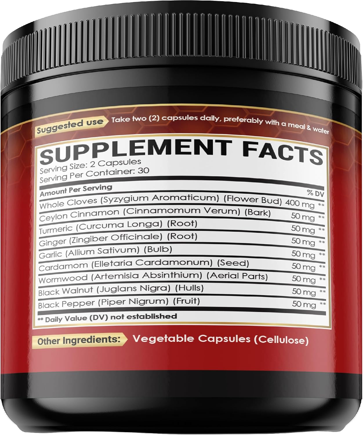 9in1 Clove Supplement Rich in Vitamins & Minerals for Digestive, Immune System, Bone & Heart Health with Cinnamon, Turmeric, Ginger, Cardamom, Garlic, Wormwood, Black Walnut - 60 Capsules - 30 Days - görsel 8
