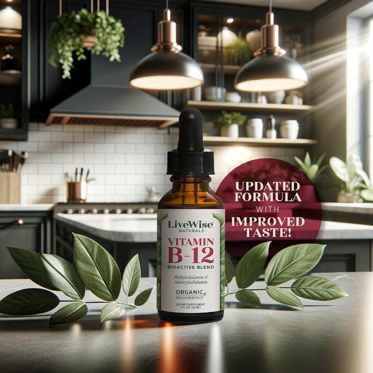 Organic Vitamin B12 1000 mcg Sublingual Liquid Drops, Unflavoured, 60 ml, Vegan, Non-GMO – Live Wise Naturals - görsel 7