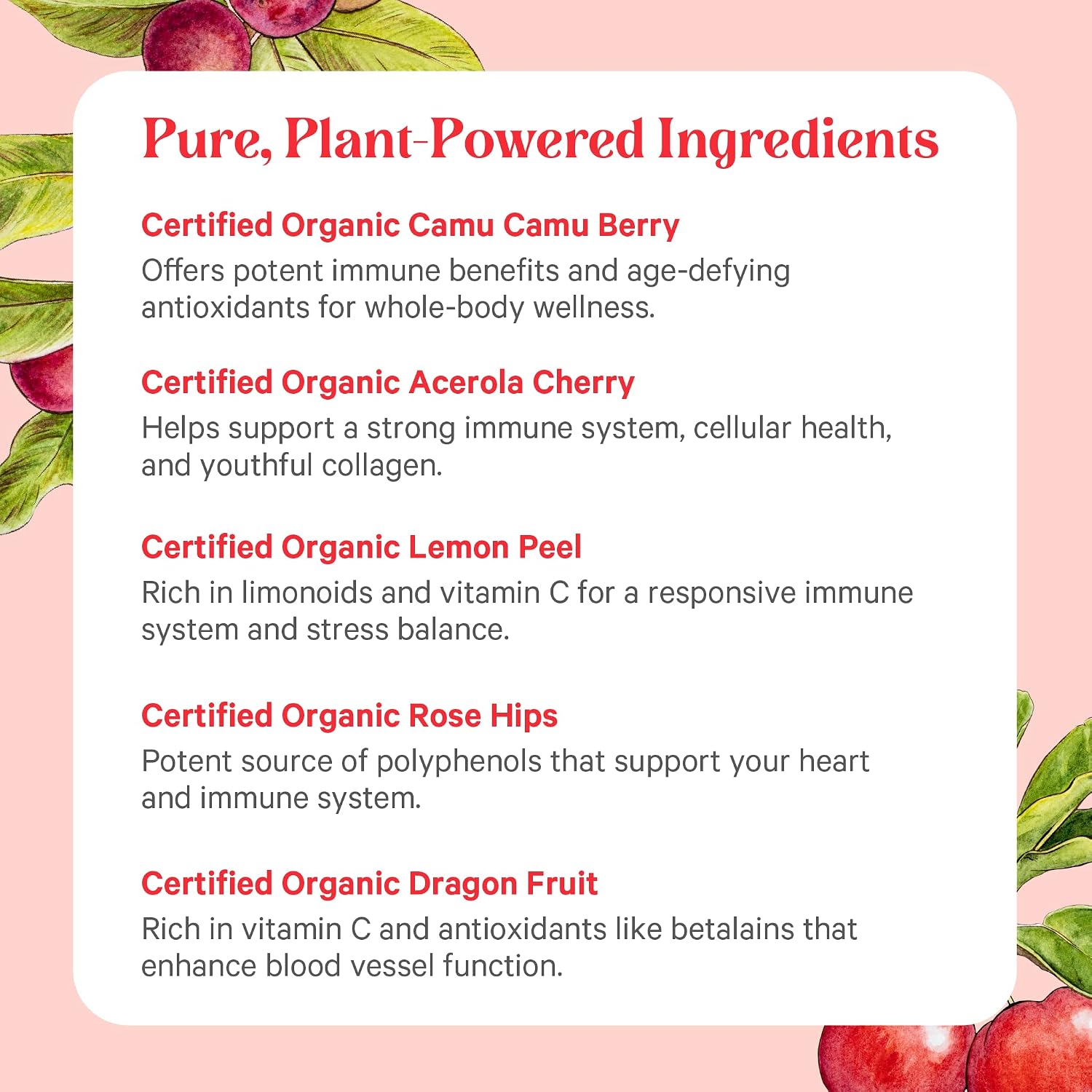 Pure Synergy Pure Radiance C | Organic Vitamin C Powder | 100% Natural, Whole Food, Non-GMO Supplement with Organic Camu Camu | for Immune Health & Collagen Support (88g Powder) - görsel 5