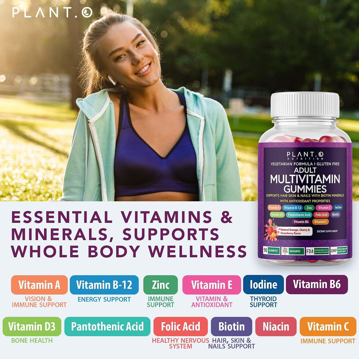 Complete Multivitamin Gummies for Adults – All-in-One Blend of Vitamin A B C D E Zinc and Biotin – Adult Vitamin Gummy for Energy Release and Immune Support – 90 Delicious Gluten-Free Vegetarian Gummies - görsel 3