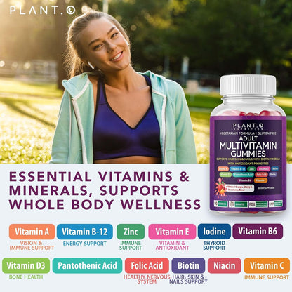 Complete Multivitamin Gummies for Adults – All-in-One Blend of Vitamin A B C D E Zinc and Biotin – Adult Vitamin Gummy for Energy Release and Immune Support – 90 Delicious Gluten-Free Vegetarian Gummies