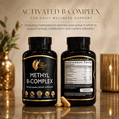 Cocó March N.M.D High Potency Methyl B Vitamins Active Complex - 5-MTHFR - Gluten-free, Soya-free, Dairy-free, Keto Friendly, Vegan - 120 Capsules