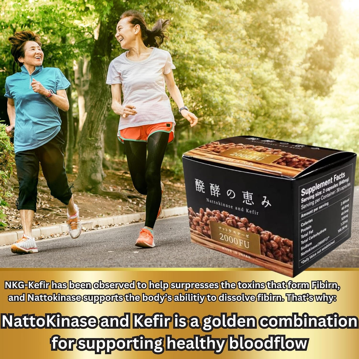 Nattokinase 2,000 FU and Kefir Supplement – Patented Support for Cardiovascular and Circulatory System (30 Capsules) - görsel 5