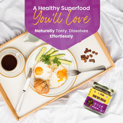 HONEYBEEZONE Raw Bee Bread – Perga – Fermented Bee Pollen Superfood, Single Ingredient, Non-GM, Gluten-free, 100g