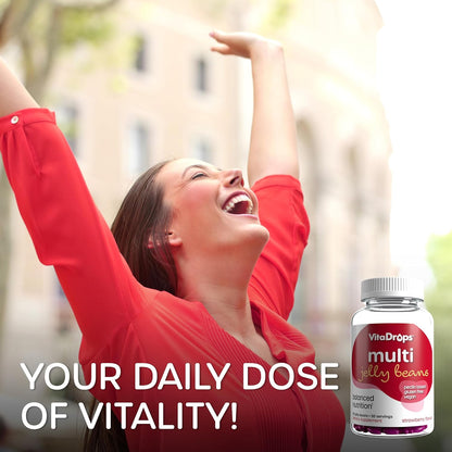 VitaDrops Multivitamin Jelly Beans, Strawberry Flavour, 90 Jelly Beans (30 Servings)