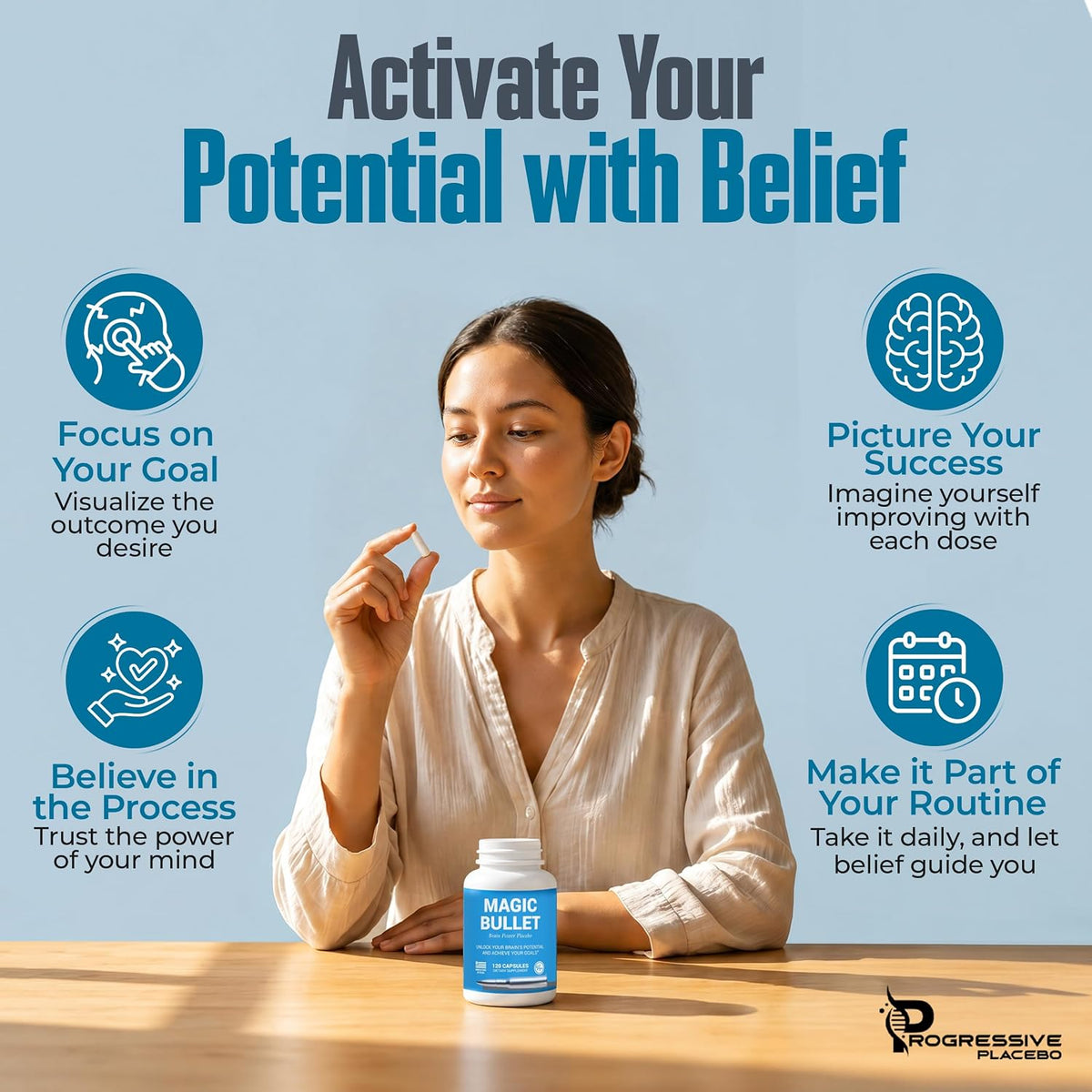 Magic Bullet Placebo Pills – Honest Placebo for Adults – 120 Vegan Capsules - görsel 6