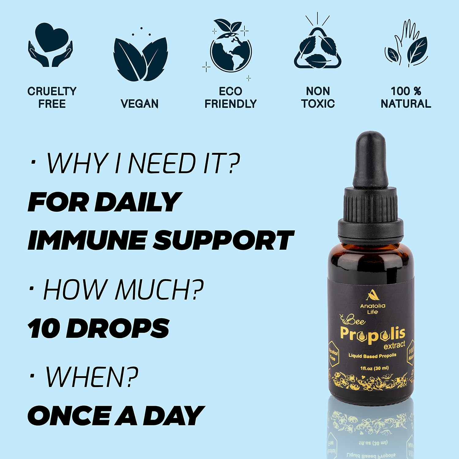 Anatolia Life Natural Bee Propolis Extract – 30 ml (2-Pack) – Liquid Tincture for Immune Support - görsel 4