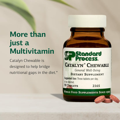 Standard Process Catalyn Chewable - Whole Food Multivitamin with Vitamins A, D, B6 - 90 Chewable Tablets