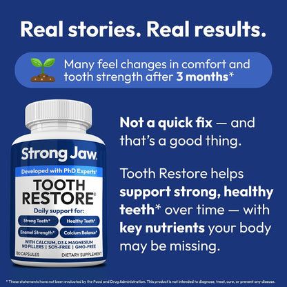 Strong Jaw Tooth Restore for Adults with Remineralising Gum Support - 180 Capsules