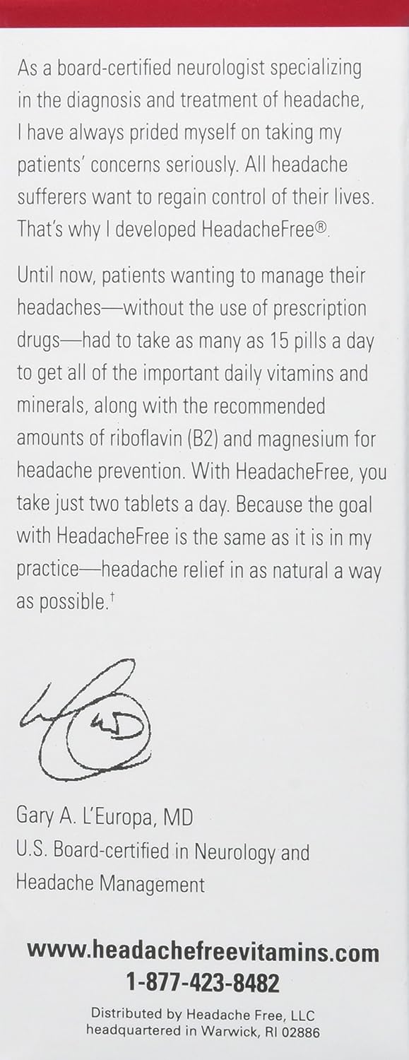 HeadacheFree Complete Multivitamin - 60 Tablets - görsel 2