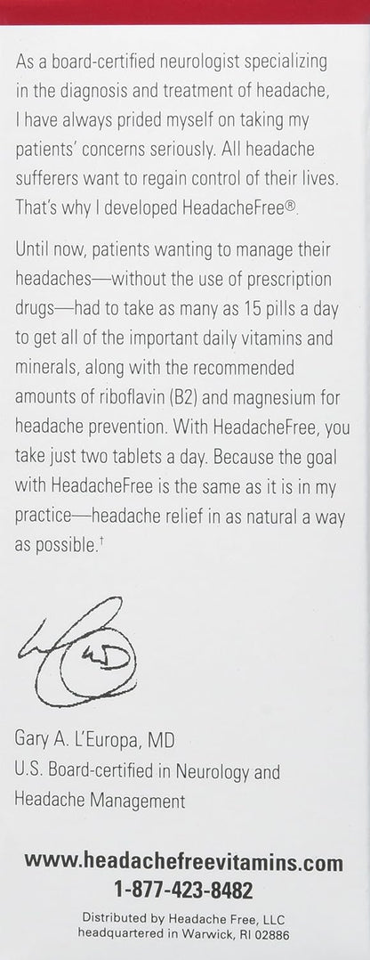 HeadacheFree Complete Multivitamin - 60 Tablets